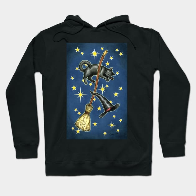 Everyday Witch Tarot - Witchy Cat Card Back Hoodie by Elisabeth Alba